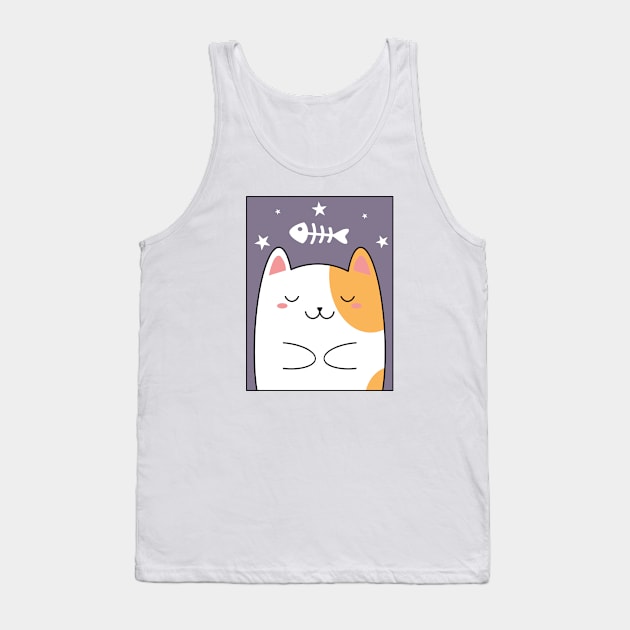 Dreaming Cat Among the Stars Tank Top by Mr. Bdj